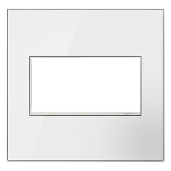 ADORNE 2-GANG REAL MATERIAL WALL PLATE, Mirror White, large