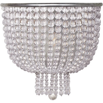 AERIN JACQUELINE 1-LIGHT 10-INCH WALL SCONCE LIGHT WITH CLEAR GLASS SHADE, Burnished Silver Leaf, large