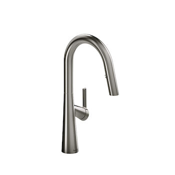 LUDIK KITCHEN FAUCET WITH 2-JET BOOMERANG HAND SPRAY SYSTEM, Stainless Steel, large