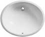 CAXTON® OVAL 19 X 15 INCHES UNDERMOUNT BATHROOM SINK WITH OVERFLOW AND CLAMP ASSEMBLY, Biscuit, small