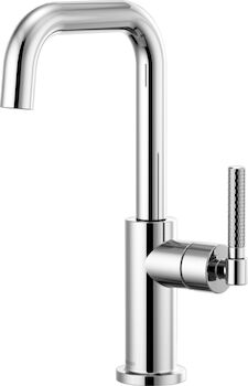LITZE BAR FAUCET WITH SQUARE SPOUT AND KNURLED HANDLE, Chrome, large
