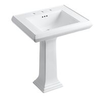 MEMOIRS® CLASSIC 27-INCH PEDESTAL BATHROOM SINK WITH 8-INCH WIDESPREAD FAUCET HOLES, White, medium