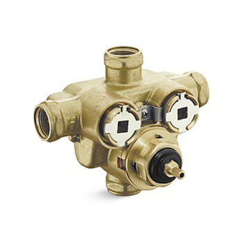 3/4" THERMOSTATIC MIXING VALVE, Brass, large