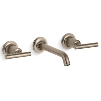 PURIST WIDESPREAD WALL-MOUNT BATHROOM SINK FAUCET TRIM WITH LEVER HANDLES, 1.2 GPM, Vibrant Brushed Bronze, large