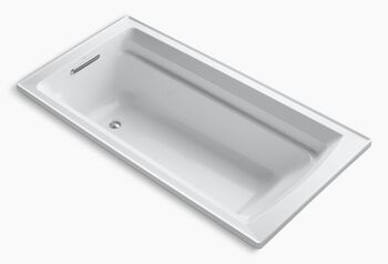 ARCHER® 72 X 36 INCHES DROP IN BATHTUB WITH BASK® HEATED SURFACE AND REVERSIBLE DRAIN, White, large