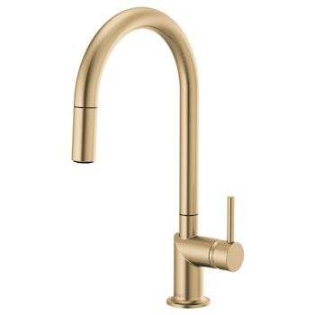 ODIN PULL-DOWN FAUCET WITH ARC SPOUT - LESS HANDLE, Brilliance Luxe Gold, large