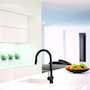 AZURE KITCHEN FAUCET WITH 2-JET BOOMERANG HAND SPRAY SYSTEM, Black, small