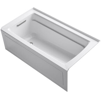 ARCHER® 60 X 32 INCHES ALCOVE BATHTUB WITH INTEGRAL APRON AND INTEGRAL FLANGE, LEFT-HAND DRAIN, White, large