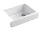 WHITEHAVEN® SELF-TRIMMING® 29-1/2 X 21-9/16 X 9-5/8 INCHES UNDER-MOUNT SINGLE-BOWL KITCHEN SINK WITH SHORT APRON, White, small