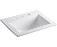MEMOIRS® STATELY DROP IN BATHROOM SINK WITH 8-INCH WIDESPREAD FAUCET HOLES, White, medium
