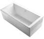 STARGAZE® 72 X 36 INCHES FREESTANDING BATHTUB WITH STRAIGHT SHROUD AND CENTER DRAIN, White, small