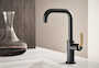 LITZE BAR FAUCET WITH SQUARE SPOUT AND INDUSTRIAL HANDLE, Matte Black/Luxe Gold, small
