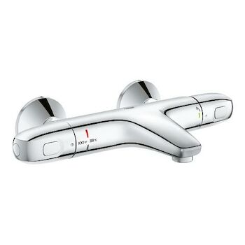 GROHTHERM 1000 THERMOSTATIC BATH AND SHOWER VALVE, StarLight Chrome, large