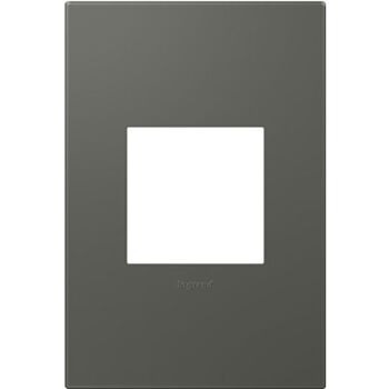 ADORNE 1-GANG PLASTIC WALL PLATE, Soft Touch Moss Grey, large