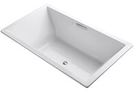 UNDERSCORE® RECTANGLE 72 X 42 INCHES DROP IN WHIRLPOOL + BUBBLEMASSAGE™ AIR BATHTUB WITH CENTER DRAIN, White, medium