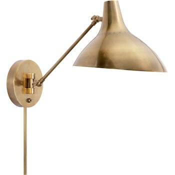 AERIN CHARLTON WALL LIGHT, Hand-Rubbed Antique Brass, large