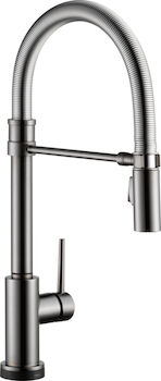 TRINSIC SINGLE HANDLE PULL-DOWN KITCHEN FAUCET WITH SPRING SPOUT WITH TOUCH2O, Black Stainless, large
