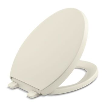 REVEAL QUIET-CLOSE ELONGATED TOILET SEAT, Biscuit, large