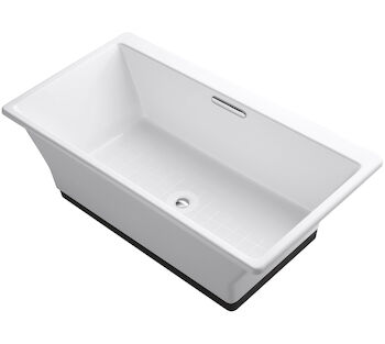 RÊVE® 67 X 36 INCHES FREESTANDING BATHTUB WITH BRILLIANT ASH BASE, White, large