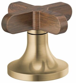 ODIN WIDESPREAD LAVATORY LOW CROSS HANDLES, Luxe Gold / Wood, large