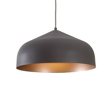 HELENA 17" LED PENDANT, Graphite with Copper, large