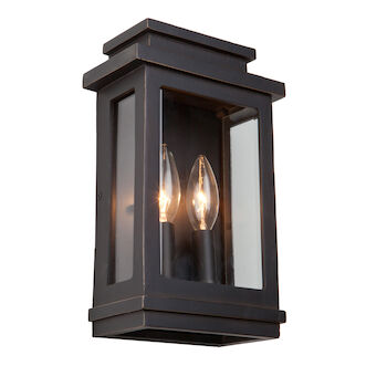 FREEMONT TWO LIGHT EXTERIOR WALL SCONCE, Oil Rubbed Bronze, large