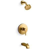 PITCH® RITE-TEMP® BATH AND SHOWER TRIM WITH 1.75 GPM SHOWERHEAD, Vibrant Brushed Moderne Brass, medium