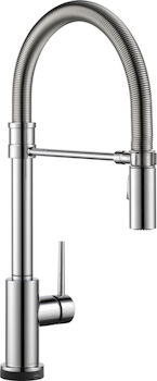 TRINSIC SINGLE HANDLE PULL-DOWN KITCHEN FAUCET WITH SPRING SPOUT WITH TOUCH2O, Chrome, large