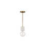 ROCCO 1 LIGHT PENDANT, White Marble / Vintage Brass, small