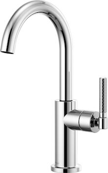 LITZE BAR FAUCET WITH ARC SPOUT AND KNURLED HANDLE, Chrome, large