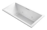 UNDERSCORE® RECTANGLE 72 X 36 INCHES DROP IN WHIRLPOOL WITH HEATER WITHOUT JET TRIM AND WITH CENTER DRAIN, White, medium