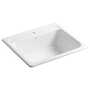 MAYFIELD™ 25 X 22 X 8-3/4 INCHES TOP-MOUNT SINGLE-BOWL KITCHEN SINK, White, small