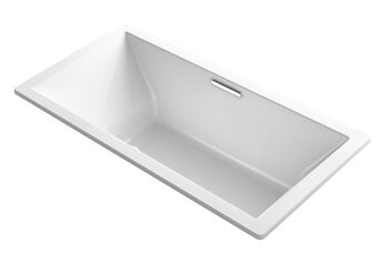 UNDERSCORE® RECTANGLE 72 X 36 INCHES DROP IN BUBBLEMASSAGE™ AIR BATHTUB WITH CENTER DRAIN, White, large