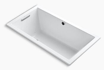 UNDERSCORE® RECTANGLE 60 X 32 INCHES DROP IN BUBBLEMASSAGE™ AIR BATHTUB WITH BASK® HEATED SURFACE AND REVERSIBLE DRAIN, White, large