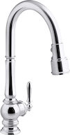 ARTIFACTS® KITCHEN SINK FAUCET WITH KOHLER® KONNECT™ AND VOICE-ACTIVATED TECHNOLOGY, Polished Chrome, medium