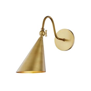 LUPE ONE LIGHT WALL SCONCE, Aged Brass, large