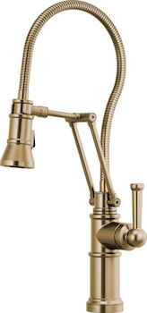 ARTESSO ARTICULATING FAUCET WITH FINISHED HOSE, Brilliance Luxe Gold, large