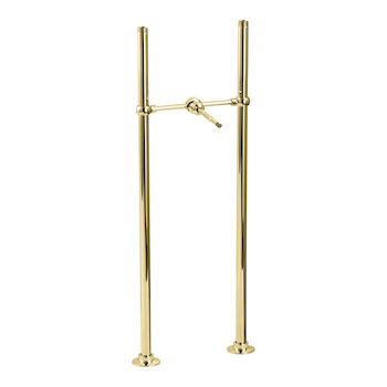 ANTIQUE RISER TUBES AND CROSS CONNECTION, 26-INCH LONG, Vibrant Polished Brass, large