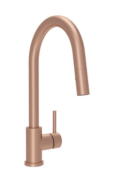 UNICK MODERN SINGLE HOLE PULL-DOWN KITCHEN FAUCET WITH SINGLE LEVER, Satin Copper, large