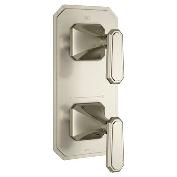 BELSHIRE TWO-HANDLE THERMOSTATIC VALVE TRIM WITH LEVER HANDLES, Brushed Nickel, large