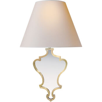 ALEXA HAMPTON MADELINE 1-LIGHT 11-INCH WALL LIGHT WITH NATURAL PAPER SHADE, Natural Brass, large