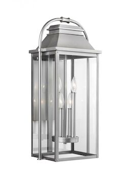 WELLSWORTH 4-LIGHT OUTDOOR WALL LANTERN, Painted Brushed Steel, large