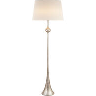 AERIN DOVER 1-LIGHT 64-INCH FLOOR LAMP WITH LINEN SHADE, Burnished Silver Leaf, medium