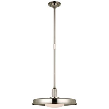 RUHLMANN 18-INCH FACTORY PENDANT, Polished Nickel, large