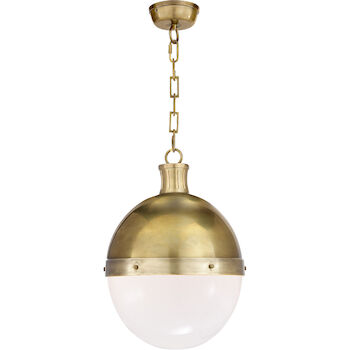 THOMAS OBRIEN HICKS 13-INCH PENDANT, Hand-Rubbed Antique Brass, large