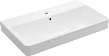 VOX® RECTANGLE TROUGH VESSEL BATHROOM SINK WITH SINGLE FAUCET HOLE, White, large