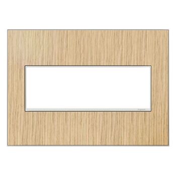 ADORNE 3-GANG REAL MATERIAL WALL PLATE, French Oak, large