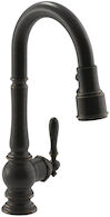 ARTIFACTS® SINGLE-HOLE PULL DOWN KITCHEN SINK FAUCET, Oil-Rubbed Bronze, medium