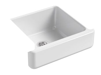 WHITEHAVEN® SELF-TRIMMING® 23-1/2 X 21-9/16 X 9-5/8 INCHES UNDER-MOUNT SINGLE-BOWL SINK WITH SHORT APRON, White, large