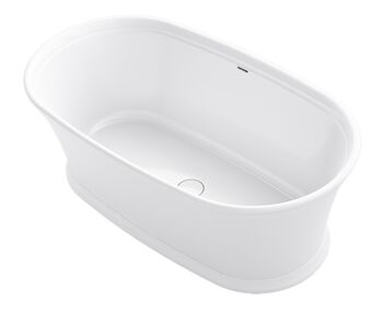 MEMOIRS® 66 X 36 INCHES FREESTANDING BATHTUB WITH CENTER TOE-TRAP DRAIN, White, large